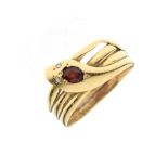 18ct gold serpent ring of coiled design, size L½, 4g gross approx