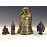 Small group of South East Asian items comprising: seated cross-legged Buddha, 6cm high, together