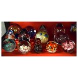 Collection of various glass and one globe design paperweight