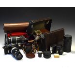 Vintage cameras and accessories to include; large Nikon carry case, Nikon 'F' camera with Nikkor-Q