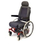 'Classic' wheelchair with padded seat and red tubular frame