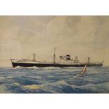 Eric S.T. Gaze (Mid 20th Century) - Watercolour - Maritime study, the 'Gloucester City', signed