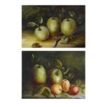 English School (Late 19th/early 20th Century) - Oil on board - Pair of still-lives of fruit,