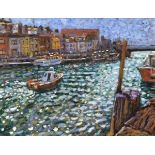 Paul Stephens - Oil on board - 'On The Way Home, Weymouth Harbour', signed lower right, 28.5cm x