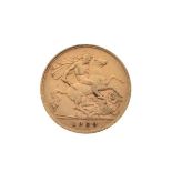 Gold Coin - Edward VII half sovereign, 1909