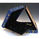 Chinese carved Bowenite and Nephrite Jade chess set, with wooden board in fitted silk-lined case