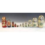 WITHDRAWN - Two sets of Russian 'Matryoshka' dolls, the first hand-painted with American Presidents