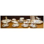 Royal Albert 'Old Country Roses' pattern tea service with cake stand