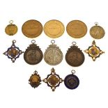 Collection of silver and base metal medals and medallions relating to Cross Country Running etc