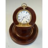 Elgin - American gold-plated full hunter cased pocket watch, white Roman dial with subsidiary at VI,