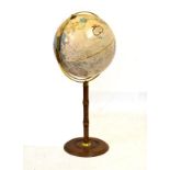 Replogue 16-inch diameter 'World Classic Series Globe', on brass-mounted turned wooden stand, 91cm