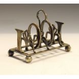 Edwardian silver-plated novelty toast rack, the divisions forming the date 1901, stamped beneath