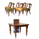 Late 19th Century mahogany rectangular extending dining table having canted corners, raised on