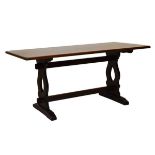 Oak refectory style dining table, 168cm x 176cm