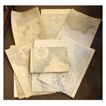 Group of mid 20th century unframed Admiralty Charts or plans of the South Coast of England