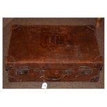 Vintage leather suitcase, 82cm wide