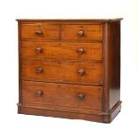 Victorian mahogany chest of two short over three graduated drawers, 106cm wide