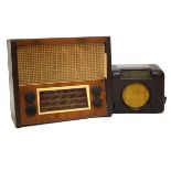 1930's Bush brown Bakelite type DAC90A radio, together with a walnut-veneered Ekco (E.K.Cole &