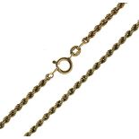 9ct gold rope-link necklace, 10.8g approx