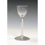 Antique cotton twist cordial glass, 19.5cm high