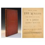 Vocal Score of The Mikado, with Beresford & Co, Windsor Arcade, bearing stamped A.Sullivan signature