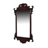 Early 20th Century Georgian style mahogany framed fret work mirror, 58cm high