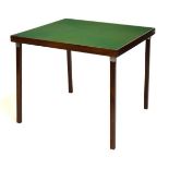 Folding baize top bridge table