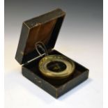 Early 20th Century lacquered brass-cased aneroid barometer, Henry Bright, Leamington, 10.5cm