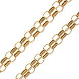 9ct gold belcher-link necklace, 11.9g approx