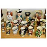 Quantity of toby jugs, character jugs etc