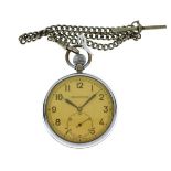 Jaeger Le Coultre - World War II military issue open-faced pocket watch, Arabic dial with subsidiary