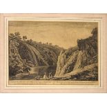 18th Century engraving of the Avon Gorge, 'A South View of the cliffs called St. Vincents Rock',