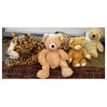 Group of four loose Steiff stuffed toys to include a Leopard (064036) and three others (111471,