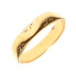 18ct gold wedding band, size N, 2.8g approx