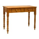 Waxed pine Victorian style dressing table fitted two drawers, 98cm wide