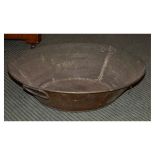 Vintage copper cream-skimming bowl, 52cm diameter