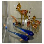 Quantity of Venetian type glass torch made animal figures