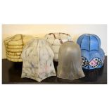 Five early 20th Century glass lampshades