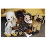 Group of five 'Perry Bears' teddy bears, to include; George, Herman and Cecil