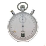 Nickel-plated stopwatch with Third Reich Afrika Korps emblem beneath WH-99120, case back numbered