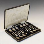 Matched set of twelve teaspoons, together with a matching pair of sugar tongs (various dates), 5.