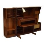 Modern Design - 1960's period teak Newcraft limited 'Home Office' fitted two doors enclosing a