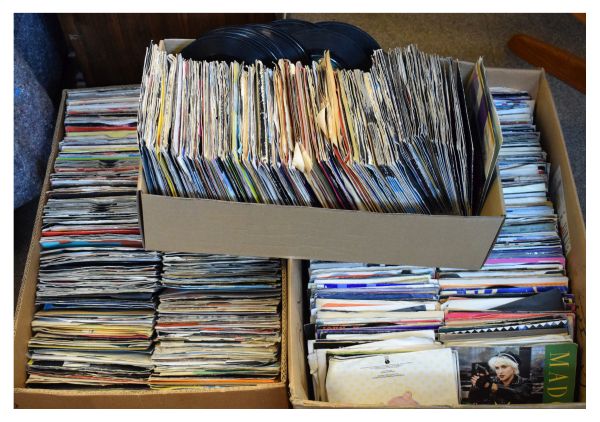 Large collection of vintage vinyl 45rpm single records, circa 1970's to 1990's