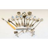 Collection of silver and white metal items including; six white metal teaspoons, George III