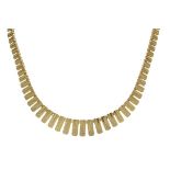 9ct gold necklace of 'fringed' design, 19.6g approx