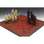 Novelty resin chess set of large size modelled as various animals, Kings 19.5cm high, together