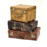 Three assorted vintage suitcases
