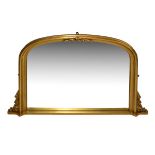 Reproduction arch top gilt framed overmantel, 127cm wide