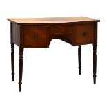 George III mahogany bowfront dressing table, 108cm wide
