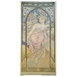 Set of four unframed coloured prints after Alphonse Mucha